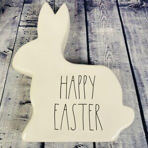 Rae Dunn " HAPPY EASTER " Bunny Rabbit White Ivory Ceramic Decoration LL Spring
